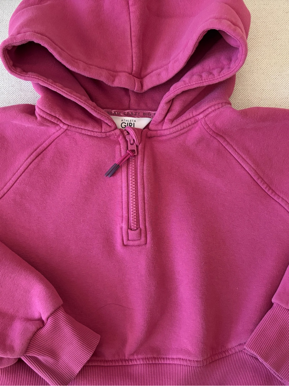 Athleta Girls' Magenta Half-Zip Hoodie